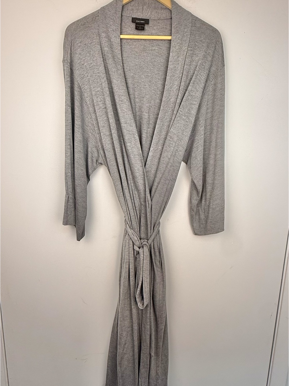 Natori Shangri-La Heather Gray Long Robe XL Modal